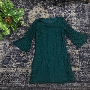 Green lace mid-thigh dress